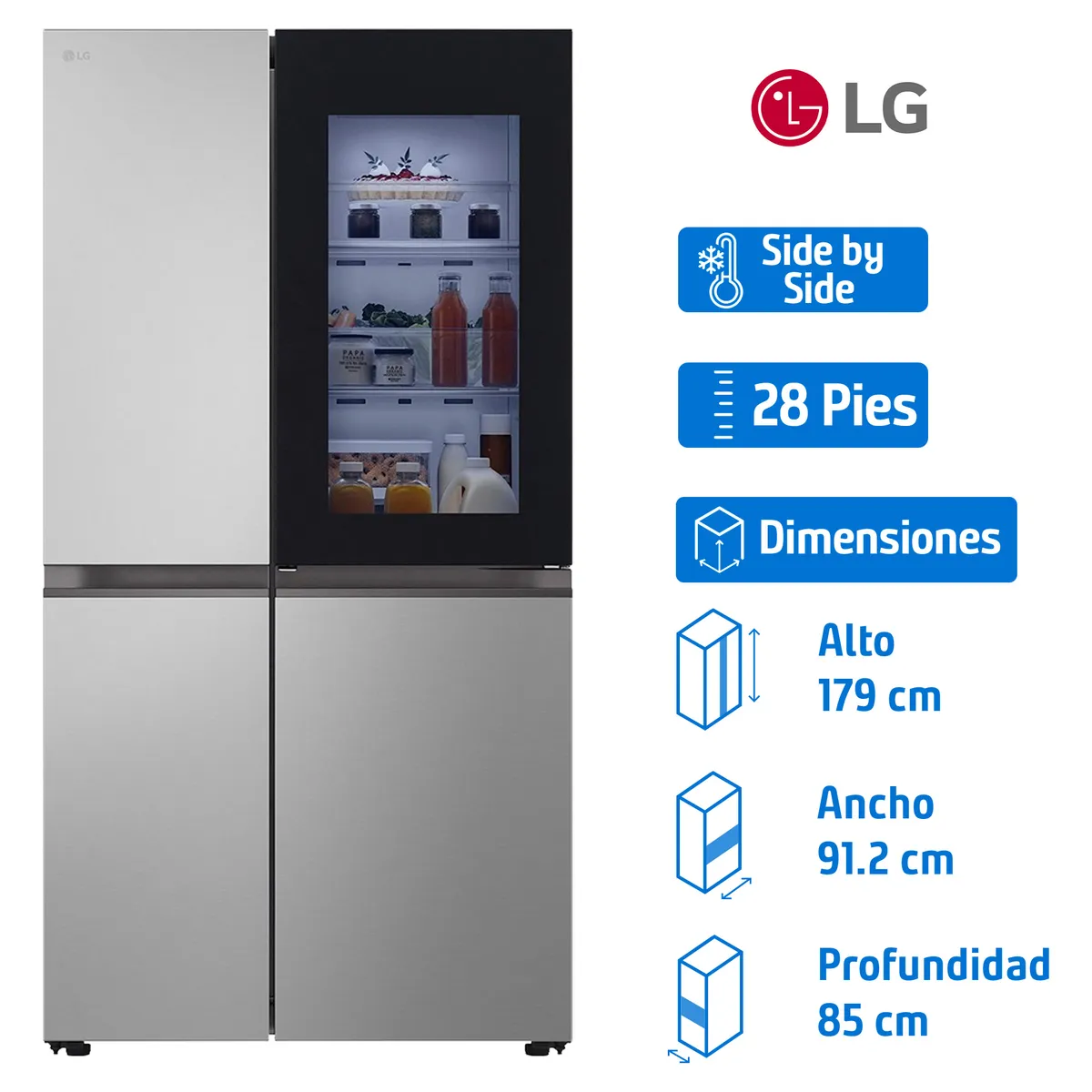Refrigerador Lg Side By Side 28 Pies³, marca Lg - Foto Principal