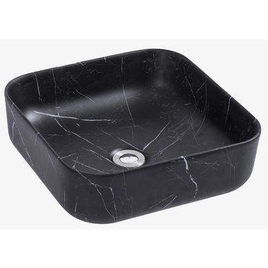 Lavabo  Ceramico Duomo Con Bettas Bcas Negro Matte