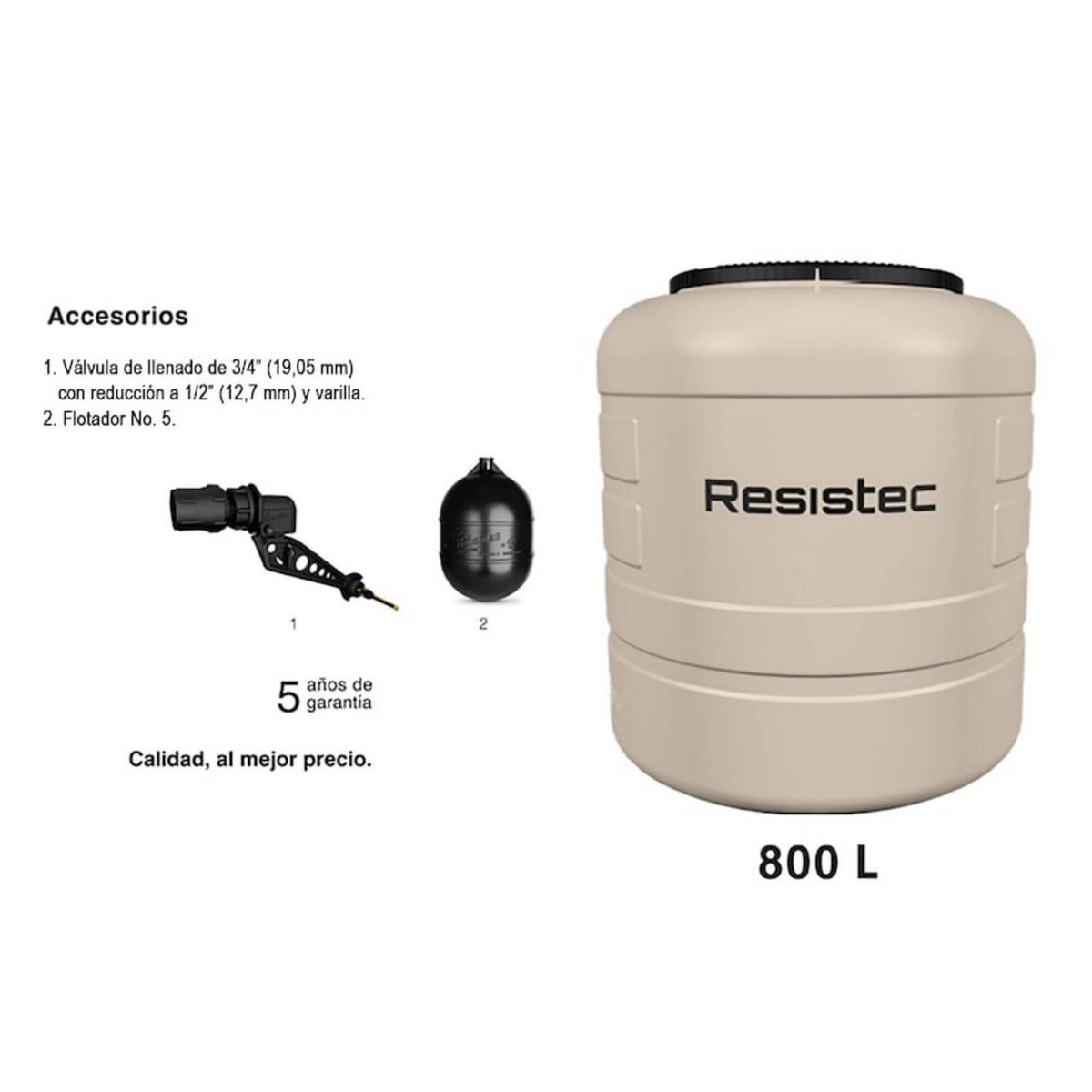Rotoplas - Tinaco Resistec 800L Beige