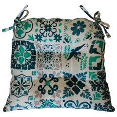 Cojin silla mosaico aqua 36x40