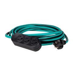 Extensión Uso Rudo 10 m, Verde con Negro