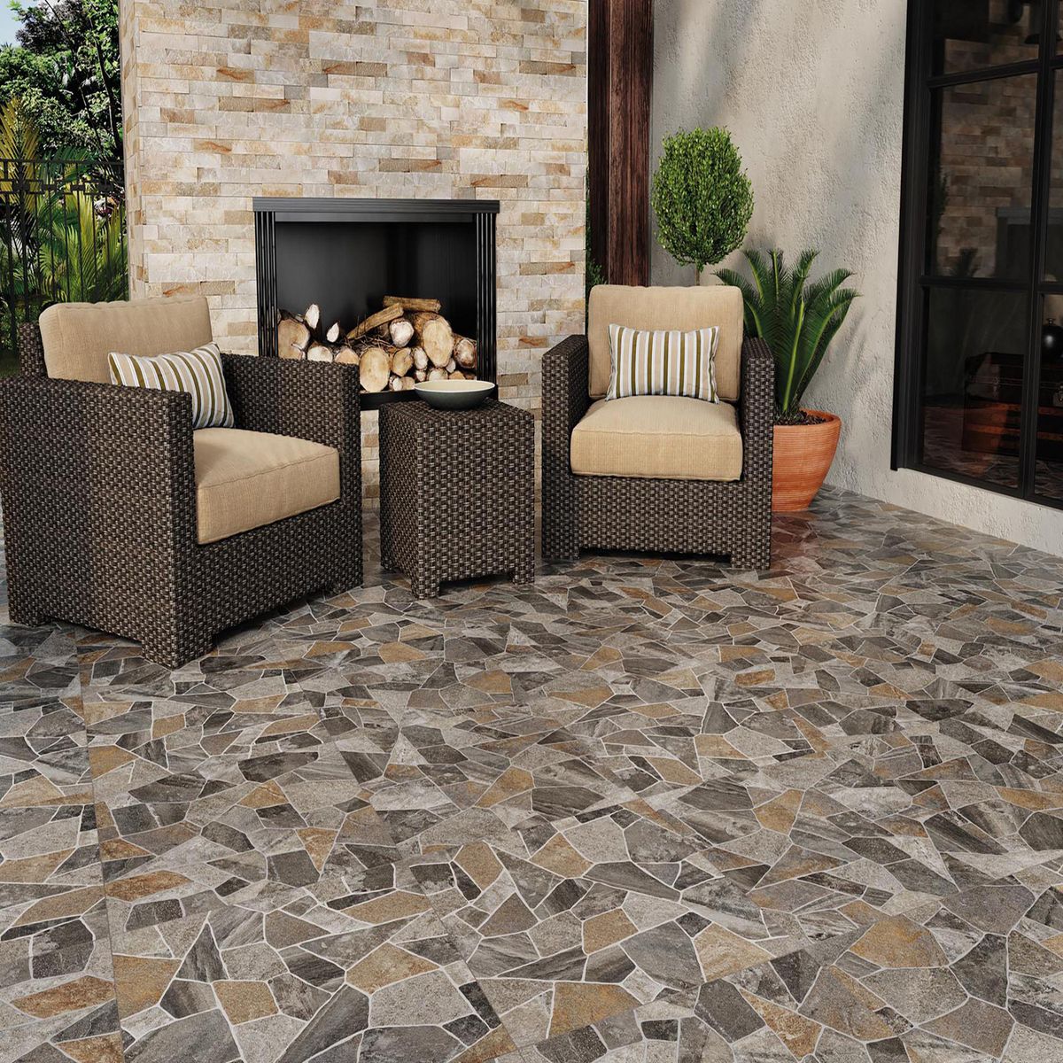 Piso Cerámico para exterior Tabarca Mix 60 x 60 cm Mate 1.44 m2, marca Porcelanite - Foto 2