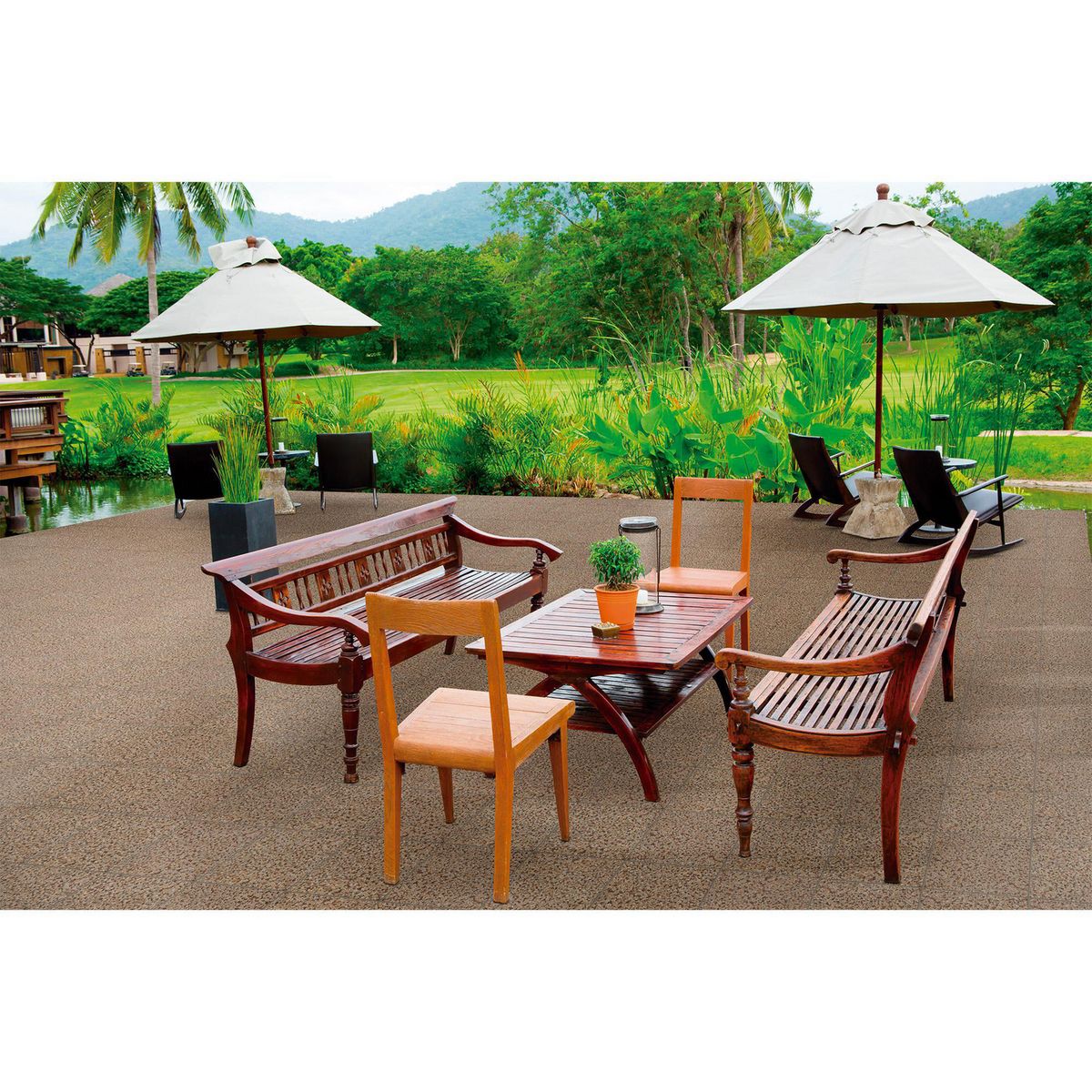Piso Cerámico para exterior Domus Café 44 x 44 cm Mate 1.92 m2, marca Porcelanite - Foto 2