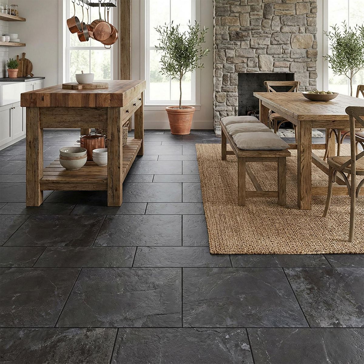 Piso Gres Porcelanico Para Exterior Mareza Negro 45X90 cm Mate Ligera Textura 1.6 m2 Rectificado, marca Mohawk - Foto 2