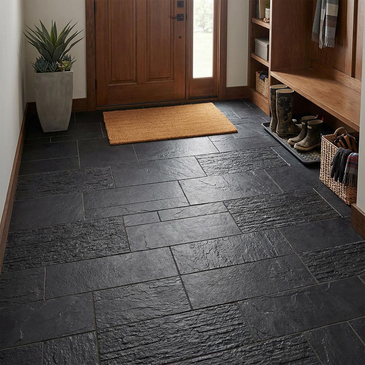 Muro Gres Porcelanico Para Exterior Mareza Negro 45X90 cm Mate con Textura 1.6 m2 Rectificado, marca Mohawk - Foto 2