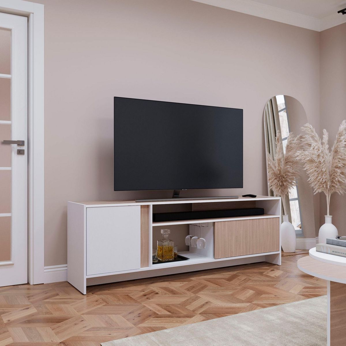 Mueble de TV 180 cm Marfil, marca Maderkit - Foto Principal