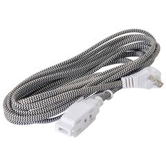Extensión Tejida Doméstica para Interiores 2 m, Negro con Blanco