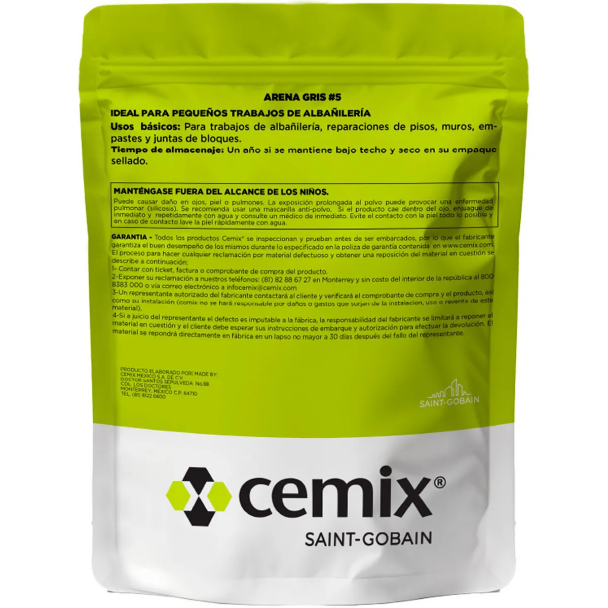 Arena #5 Gris Cemix 1.5Kg, marca Cemix - Foto 2
