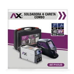 Kit de Soldadora Inverter 140 A + Careta Electrónica de Sombra Variable, AXT