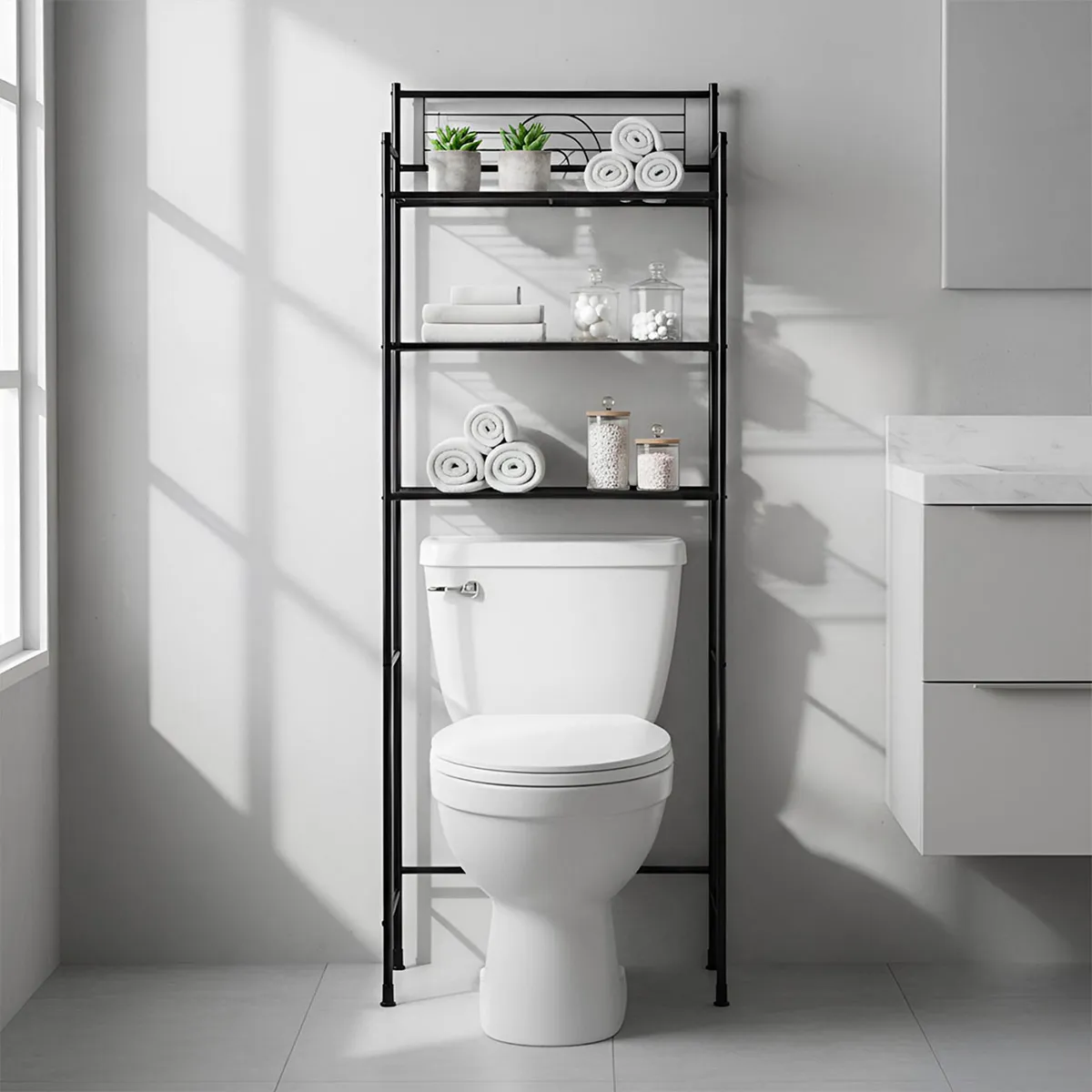 Organizador de Baño con 3 Repisas Negro, marca Bath Accents - Foto 2