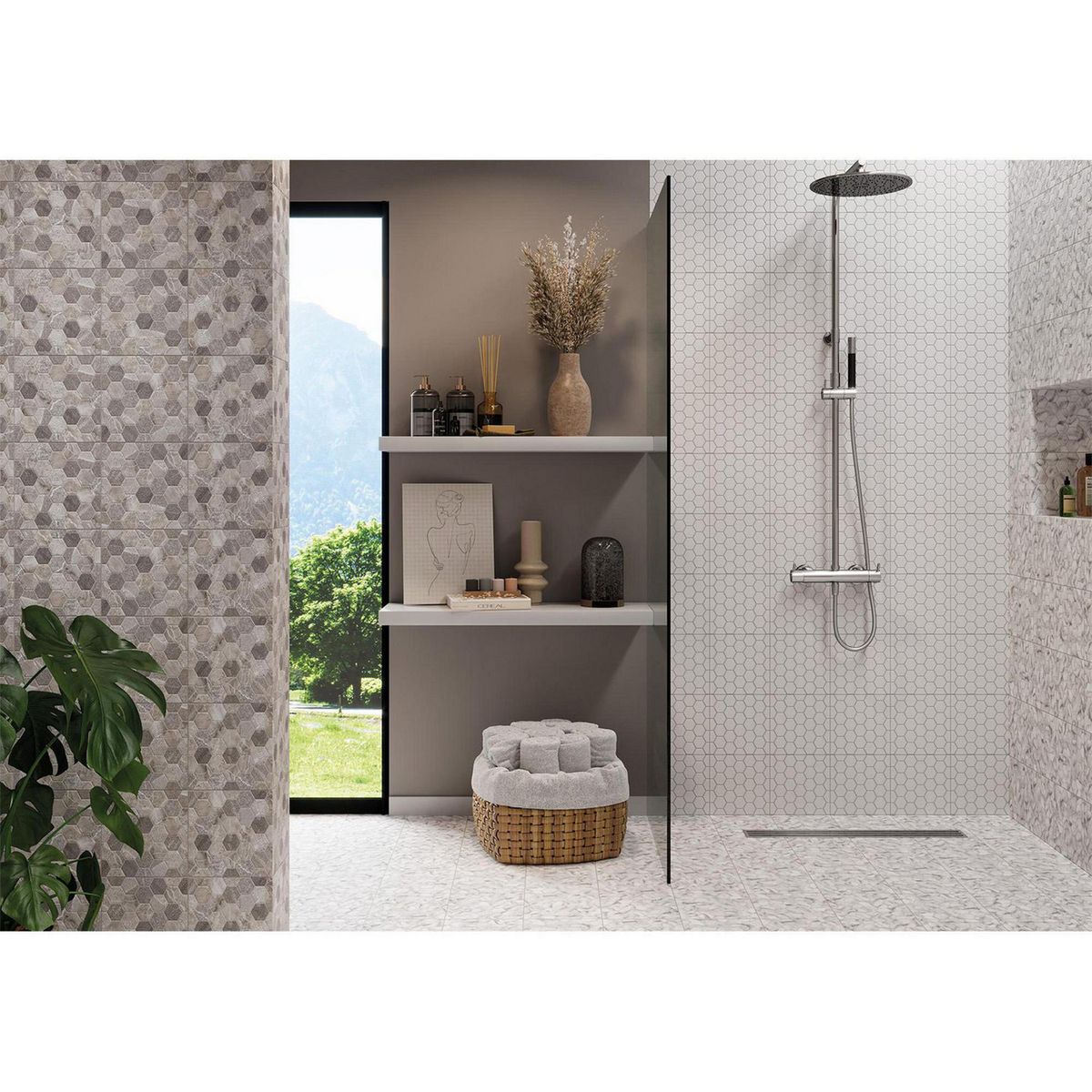 Piso Cerámico tipo marmol para exterior o baño Nival Oxford 20x20 cm Mate 1.54 m2 No Rectificado, marca Porcelanite - Foto 2