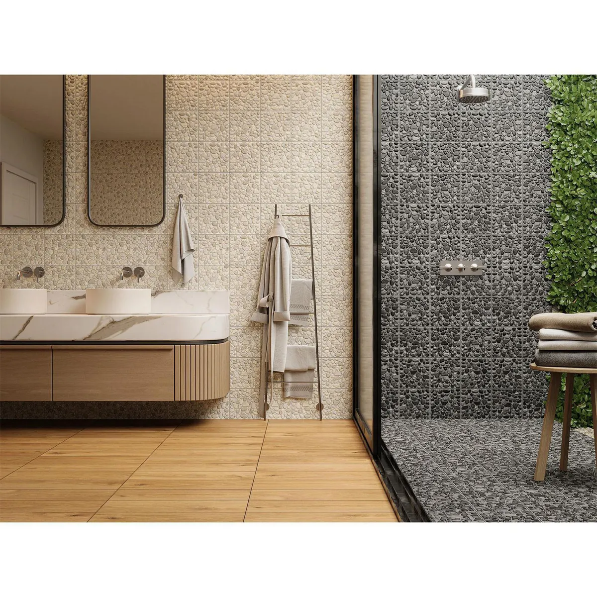 Piso Cerámico tipo piedra para exterior o baño Boston Beige 20x20 cm Mate 1.54 m2 No Rectificado, marca Porcelanite - Foto 2
