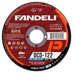Disco de Corte Delgado Dúo Power 4-1/2" DCD-122 Fandeli