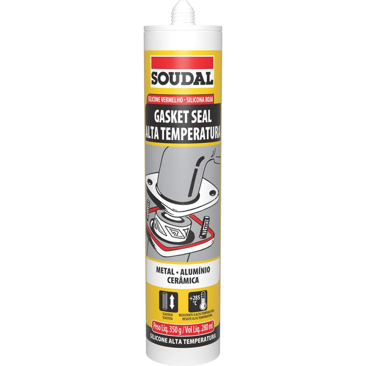 Silicón Gasket Seal Alta Temperatura, marca Soudal - Foto Principal