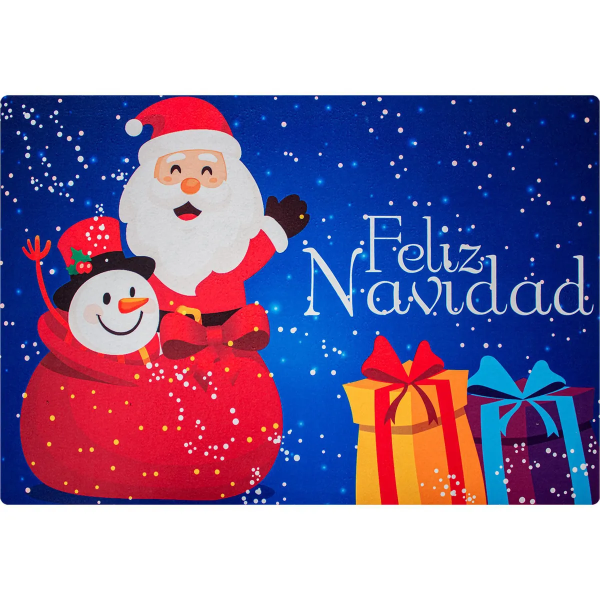 Tapete Santa Feliz Navidad Azul 40X60, marca Dib - Foto Principal