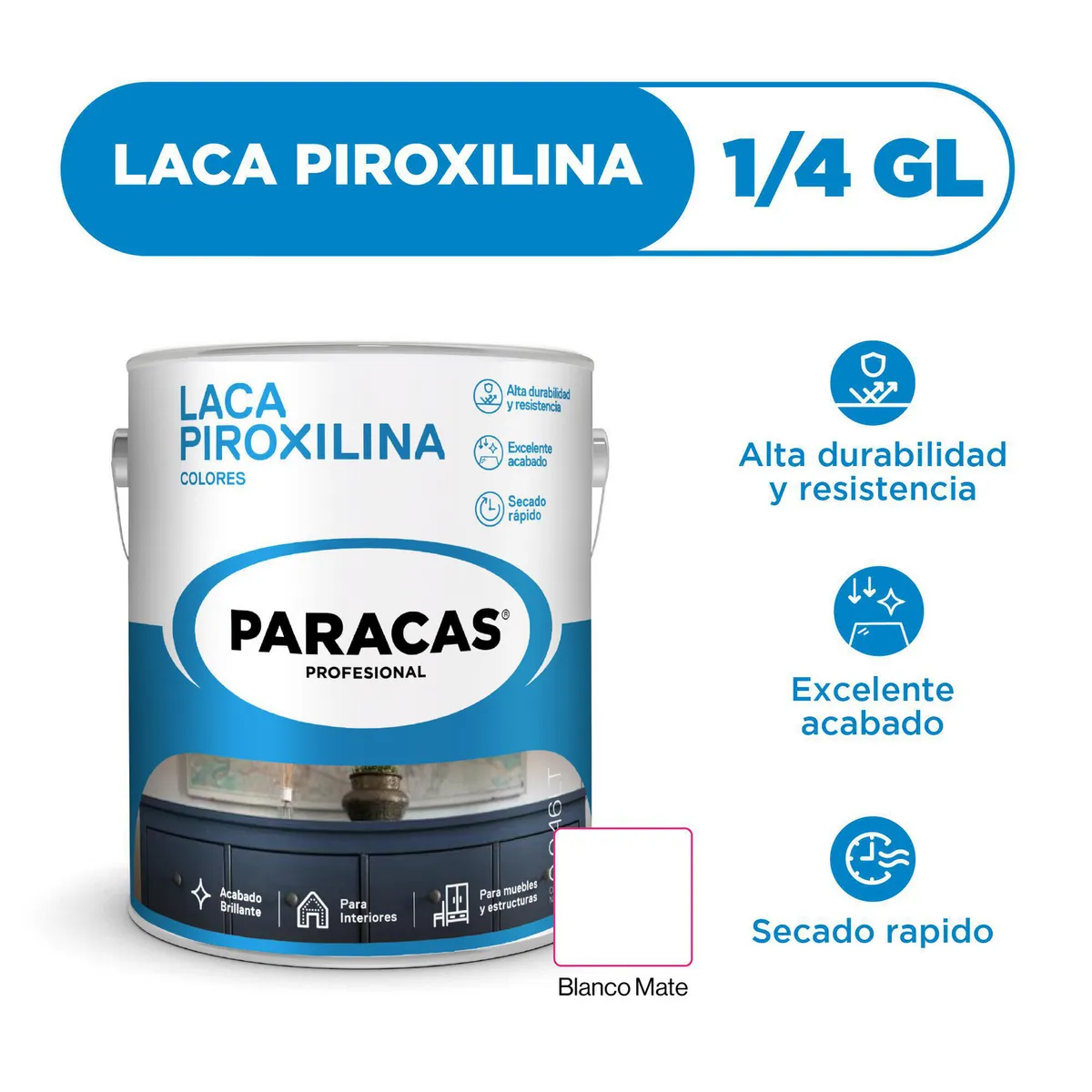 PARACAS - Laca Piroxilina Mate 1/4 gl