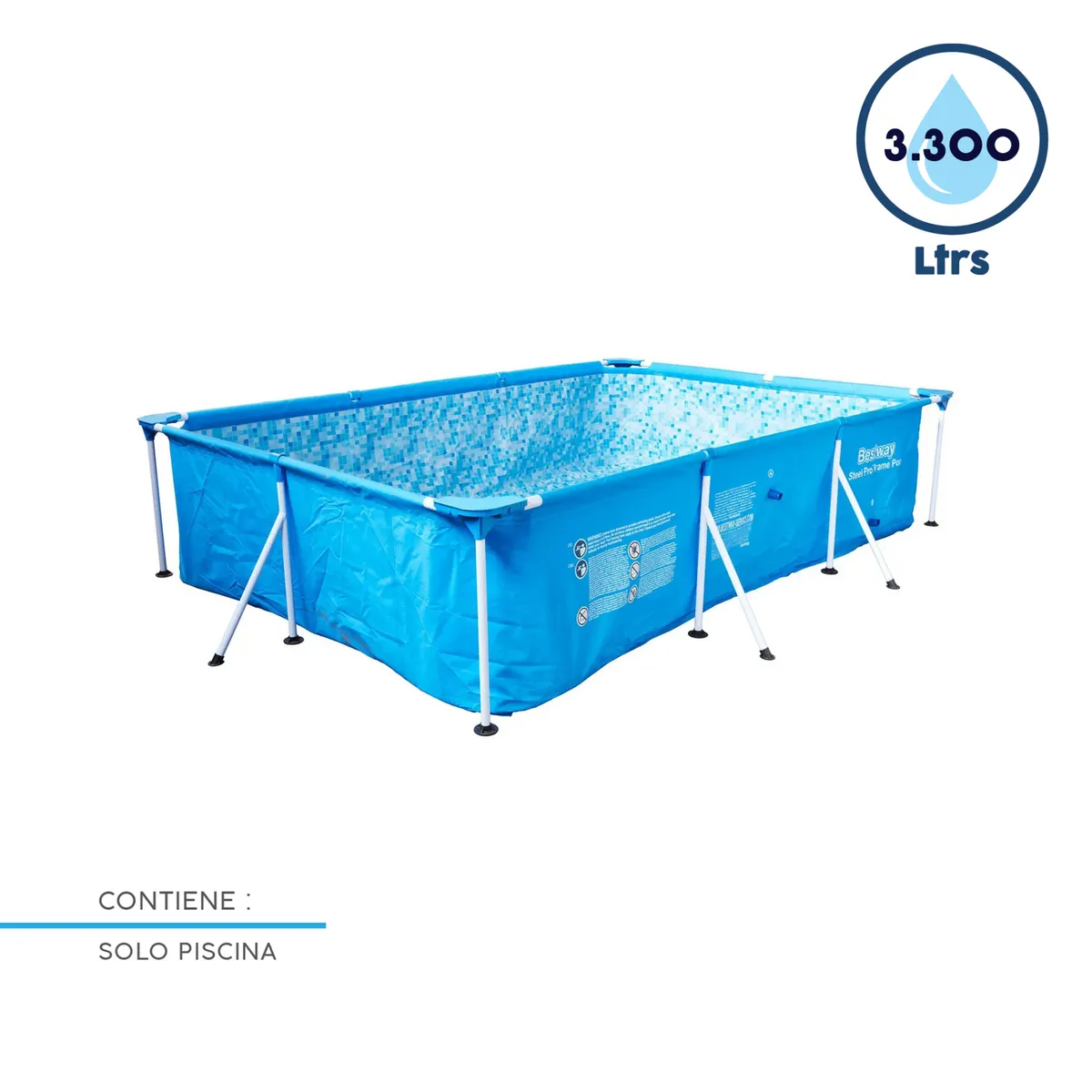 BESTWAY - Piscina Estructural Rectangular Bestway Steel Pro 300x201x66cm Azul