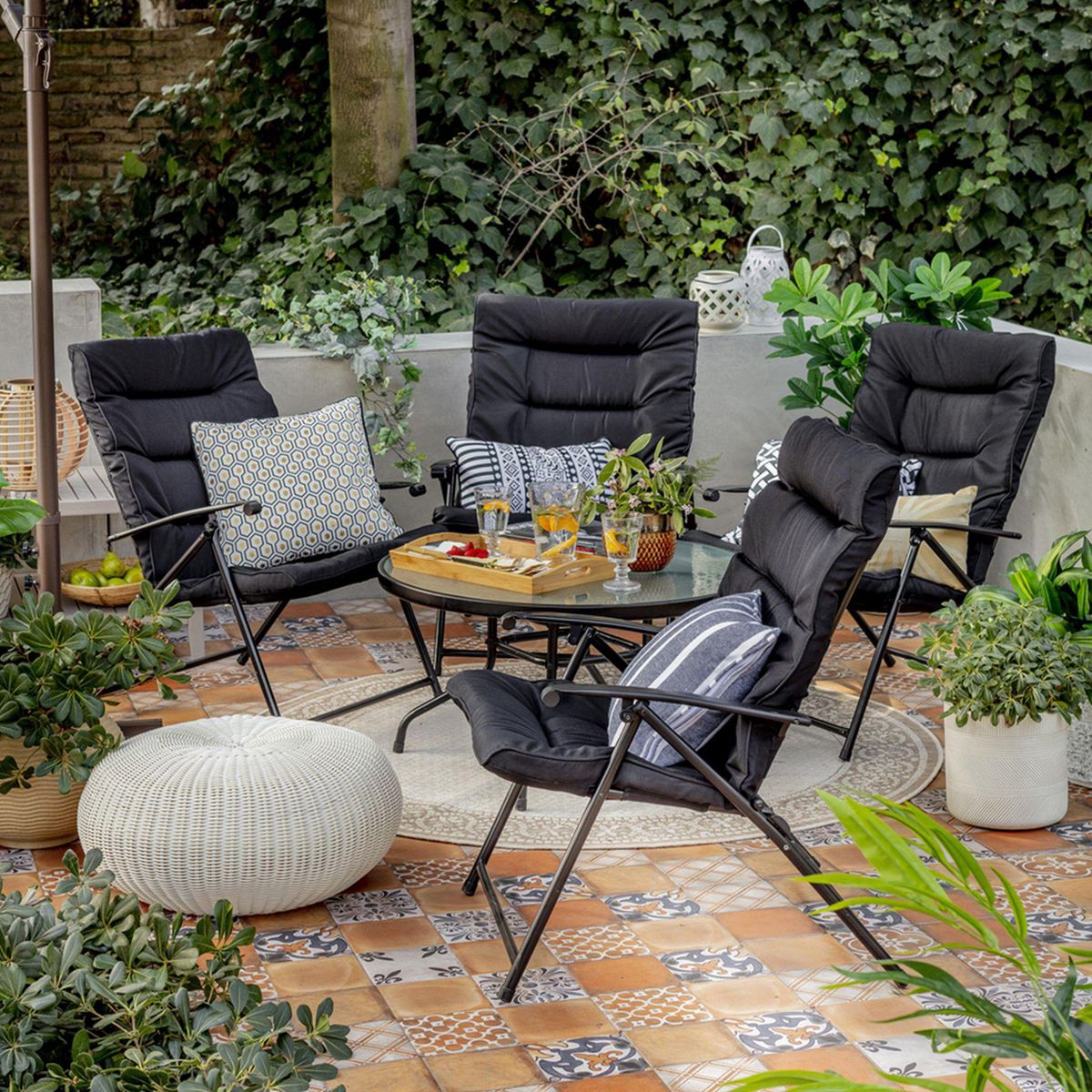 JUST HOME COLLECTION - Juego de Living de Terraza 4 Personas Sao Paulo