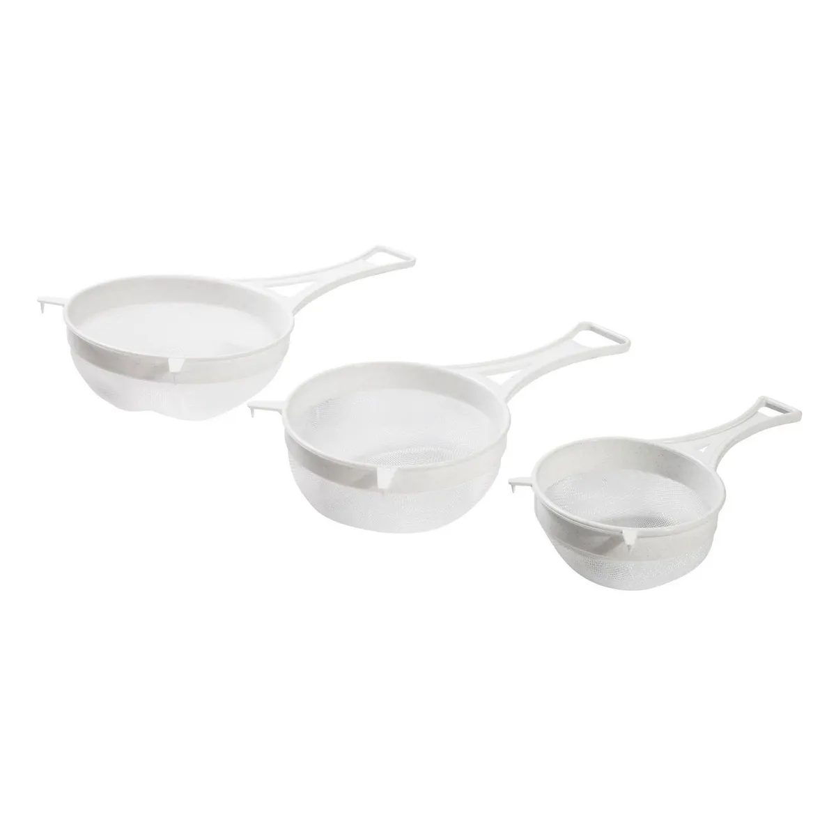 BASA - Colador Plástico 3 Piezas Blanco