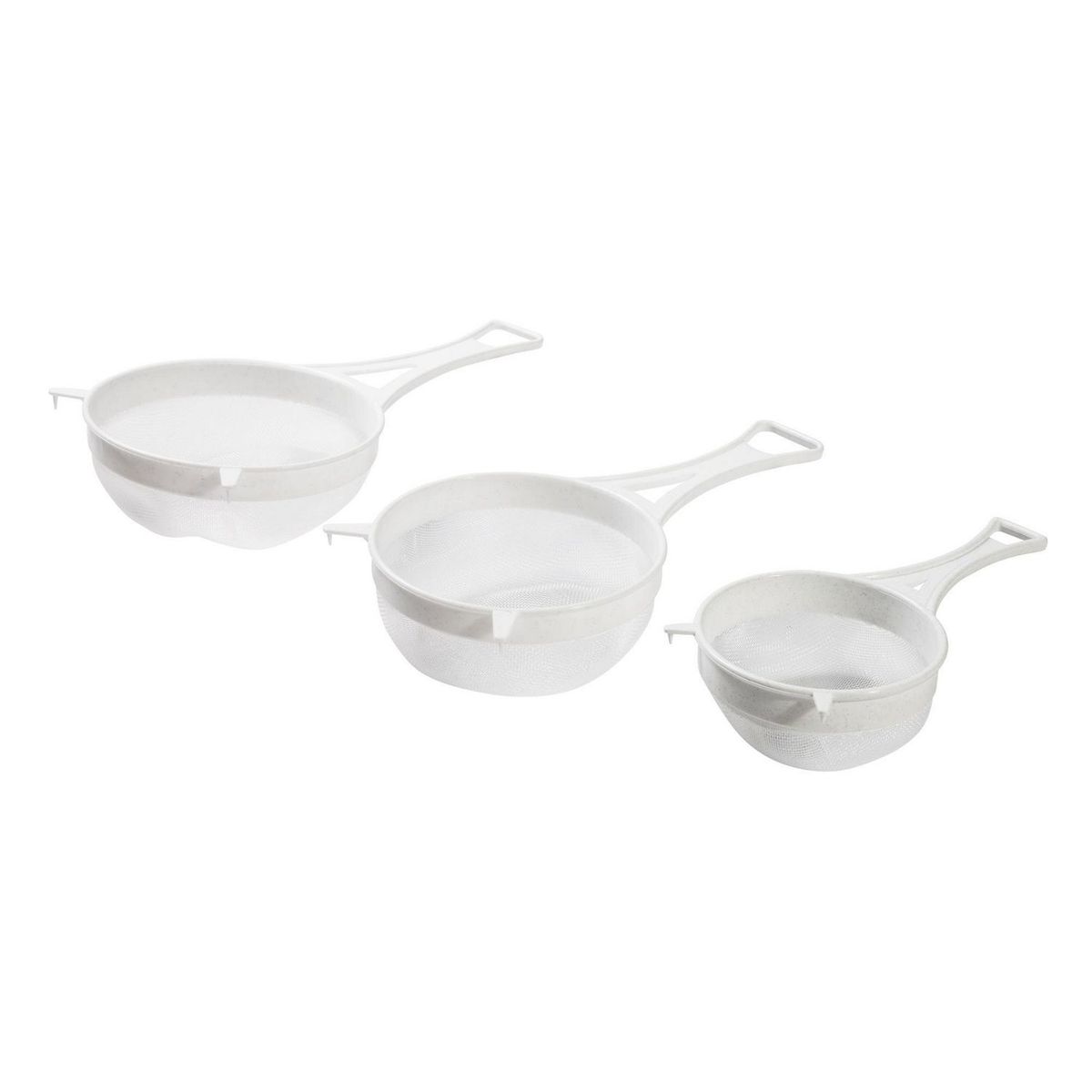 BASA - Colador Plástico 3 Piezas Blanco