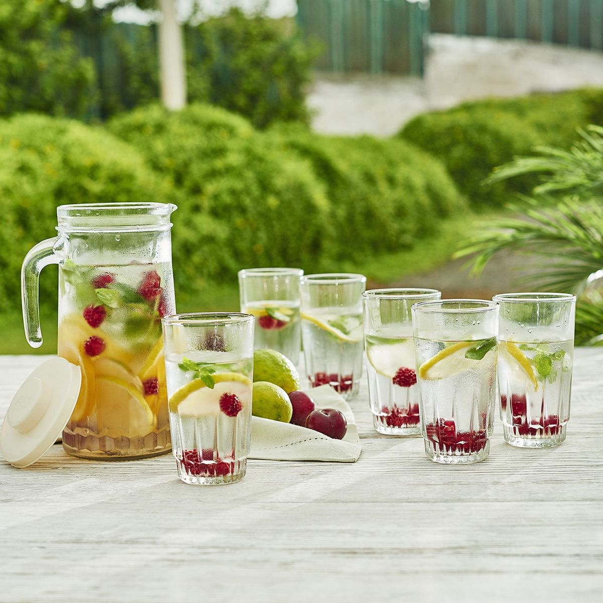 CRISTAR - Set 6 vasos y jarra Prisma 11 Oz