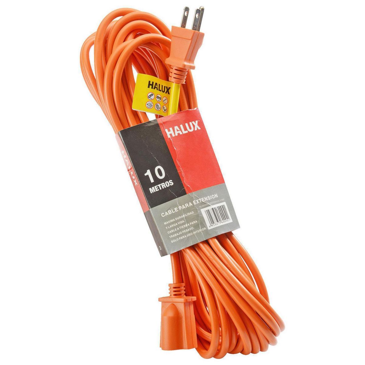 HALUX - Extensión eléctrica 10 Metros 1 Toma Naranja