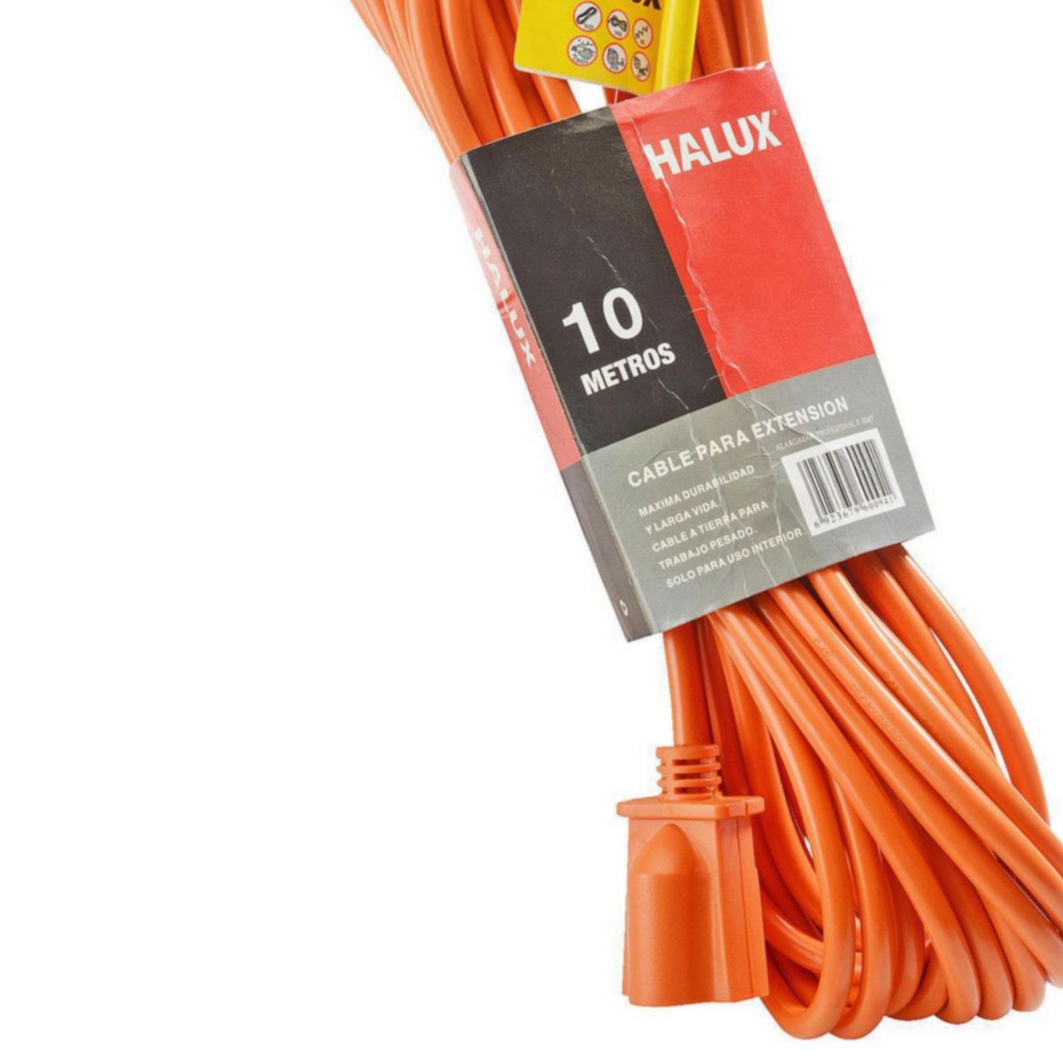 HALUX - Extensión eléctrica 10 Metros 1 Toma Naranja
