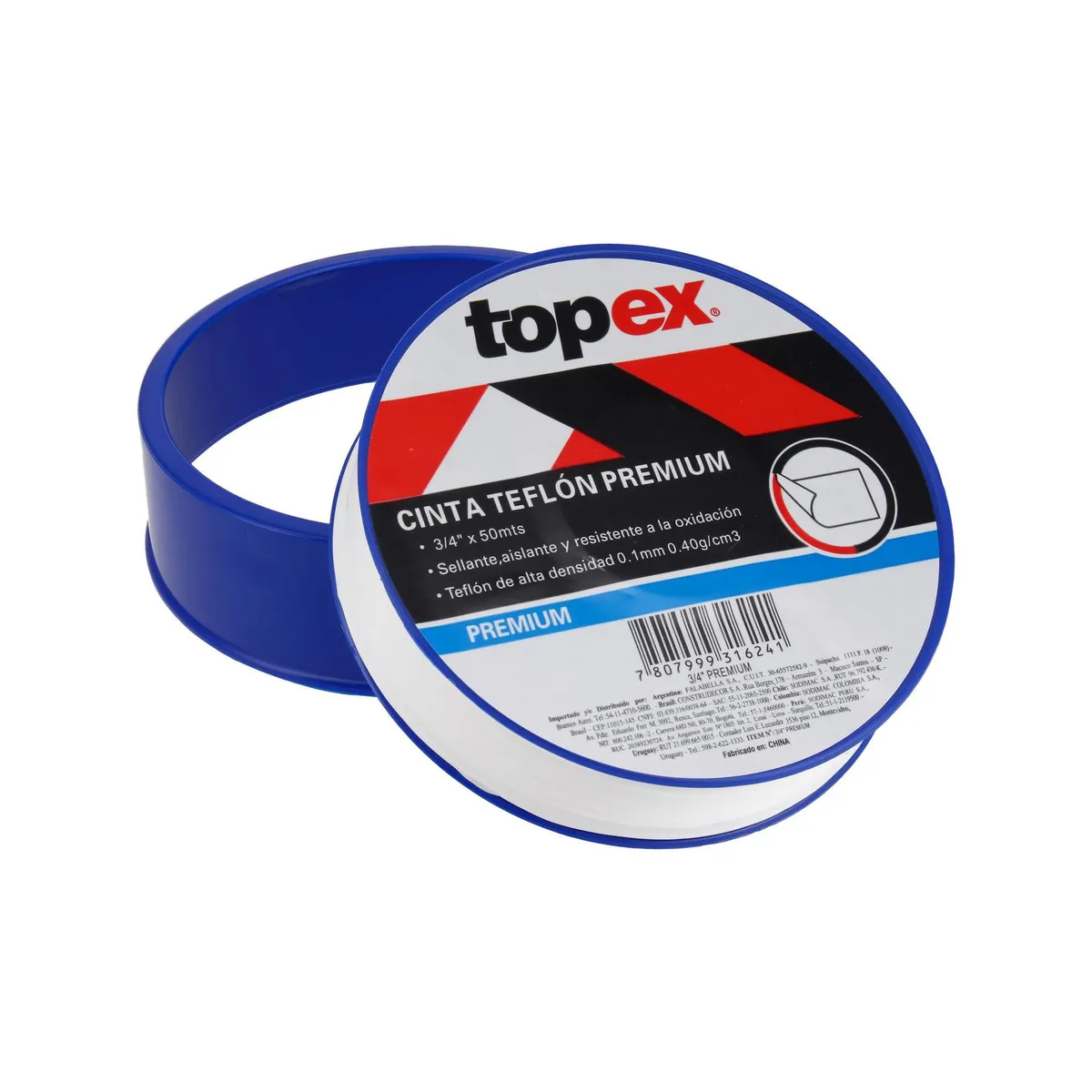 TOPEX - Cinta Teflón Premium 3/4'' x 50m