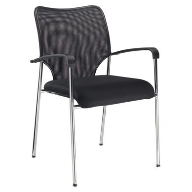 Silla de Oficina fija con base cromada Negro