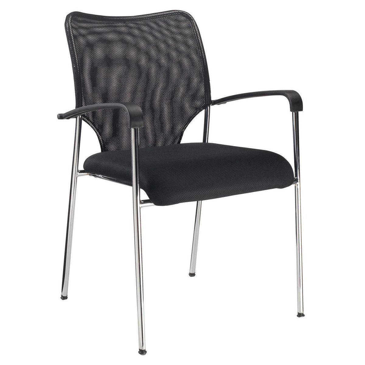 JUST HOME COLLECTION - Silla de Oficina fija con base cromada Negro