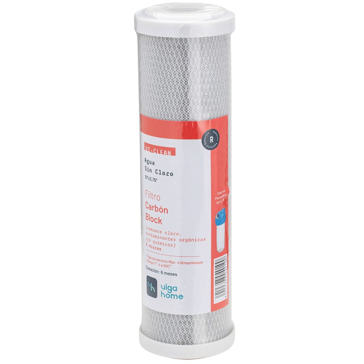 VIGAHOME - Filtro Carbón Block para Carcasa