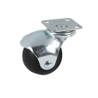 Rueda de Goma Bola con Base Cromada 50 mm.