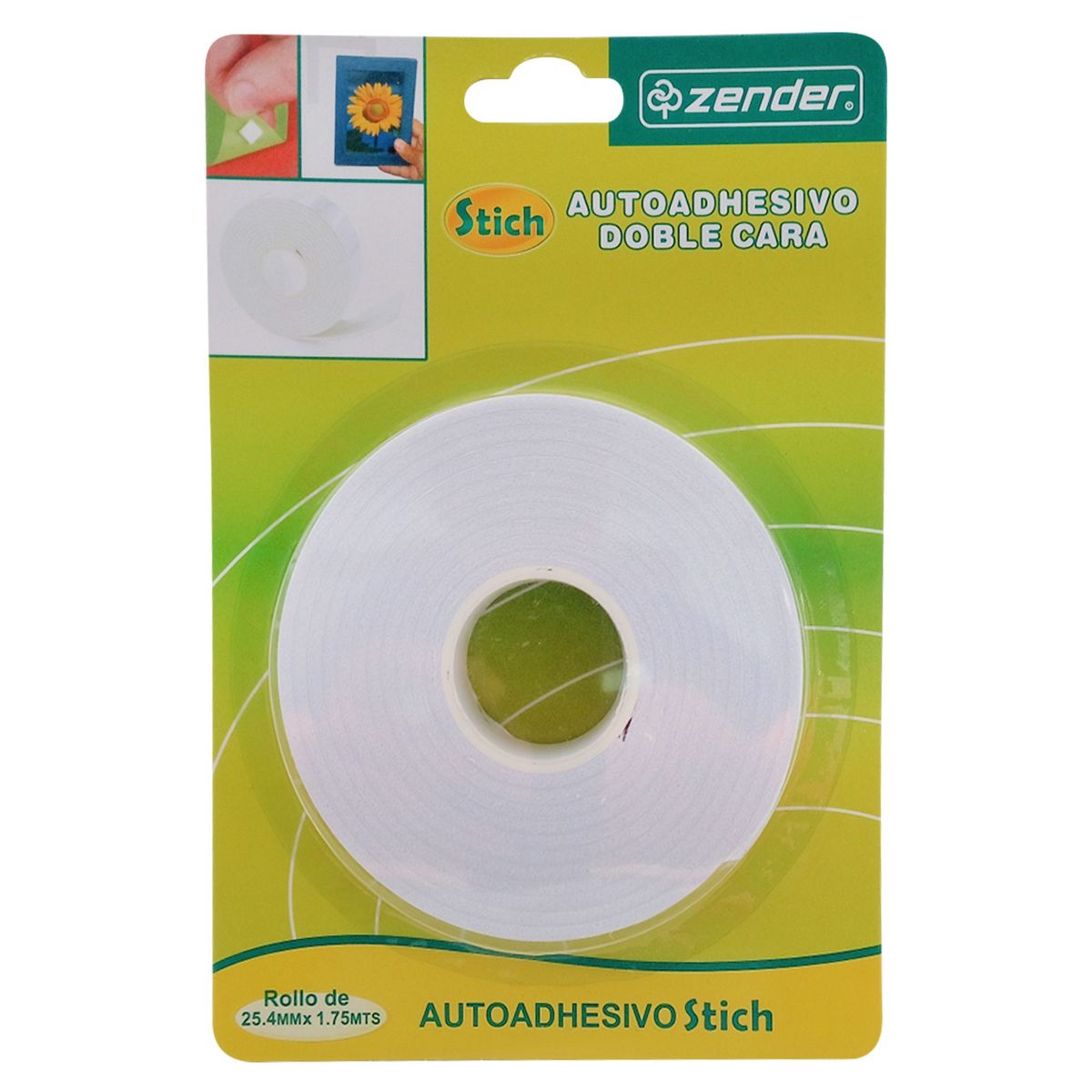 ZENDER - Cinta Doble Contacto Zender Básica 19 mm x 1.75 m