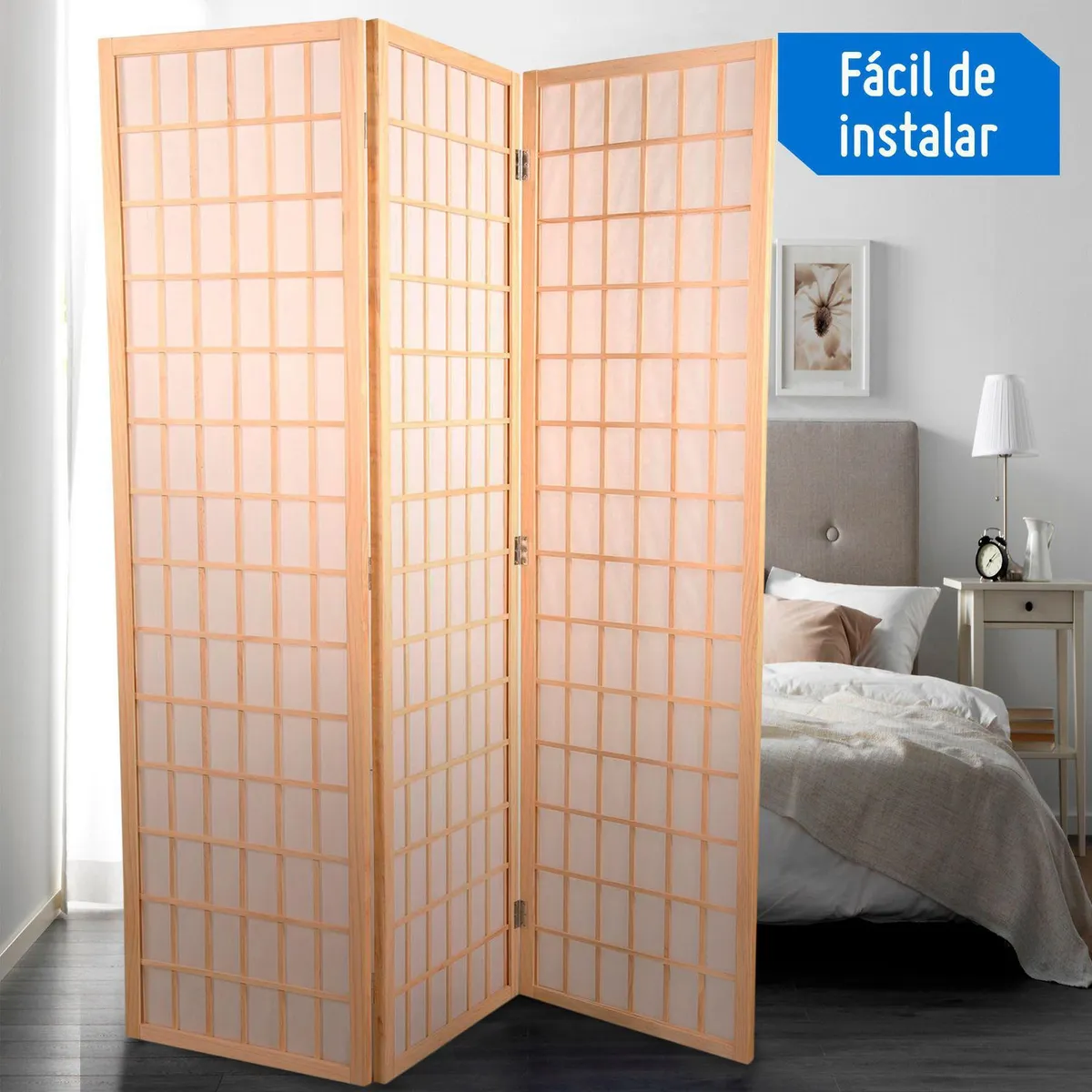 JUST HOME COLLECTION - Biombo 3 Paneles Natural