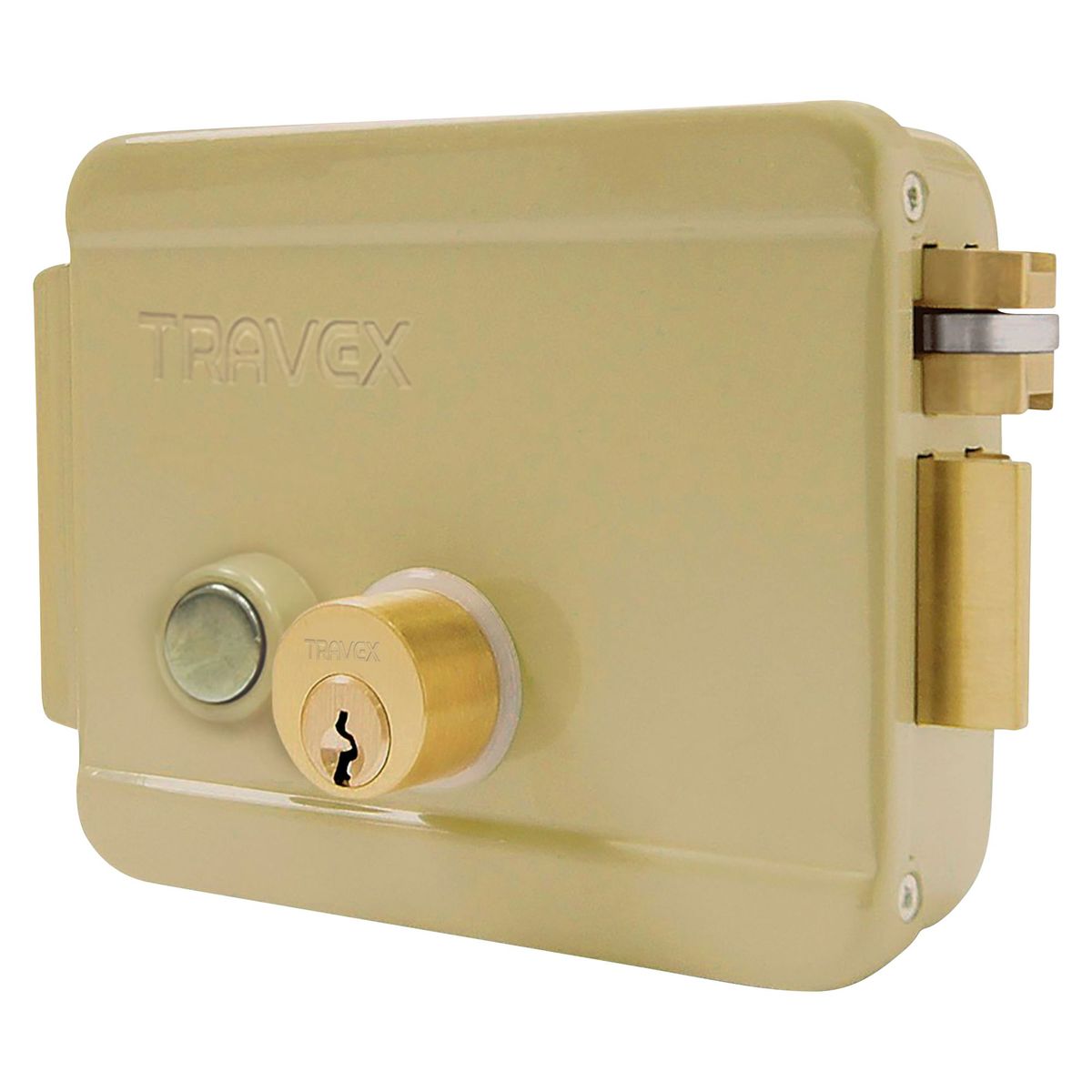 TRAVEX - Cerradura de Sobreponer Eléctrica con Botón Travex