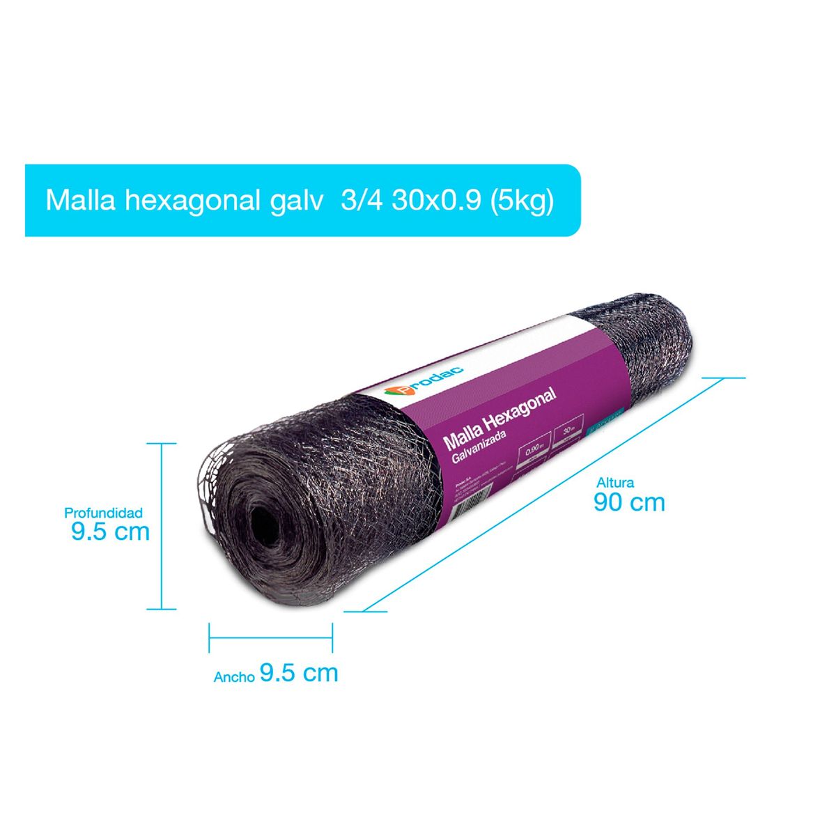 PRODAC - Malla Alambre Galvanizado Hexagonal 3/4"