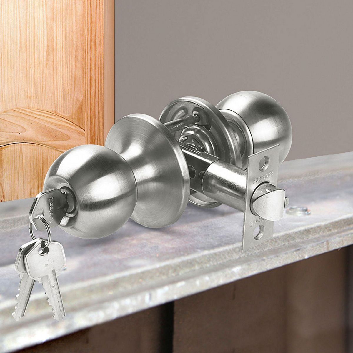 FIXSER - Cerradura de Pomo Dormitorio Acero