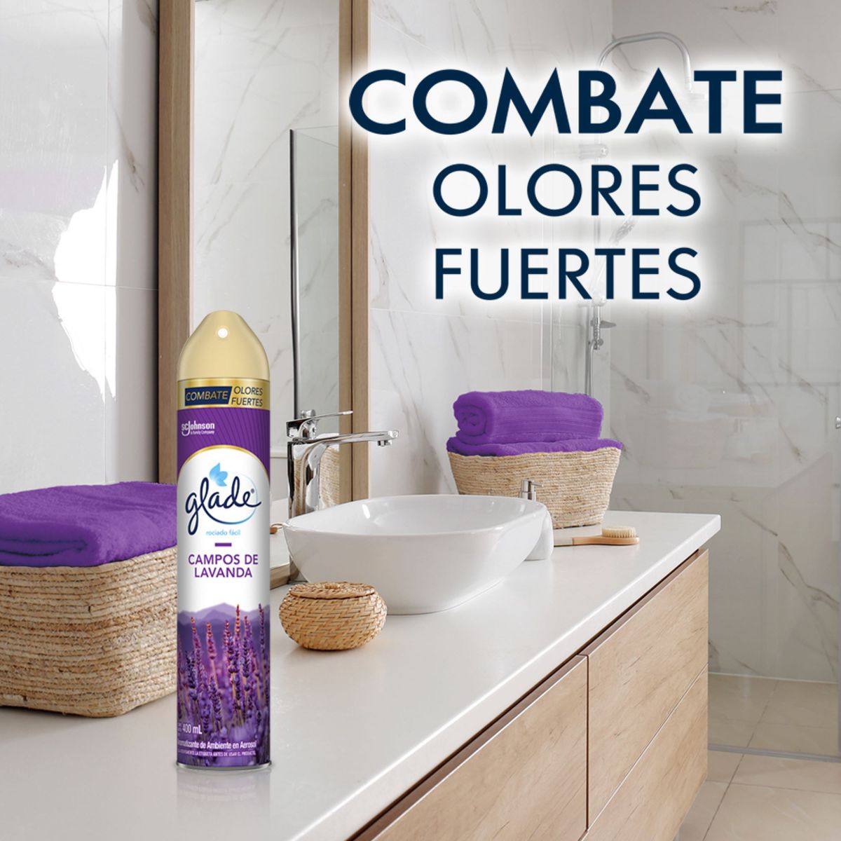 GLADE - Ambientador en aerosol Glade Lavanda 400ml