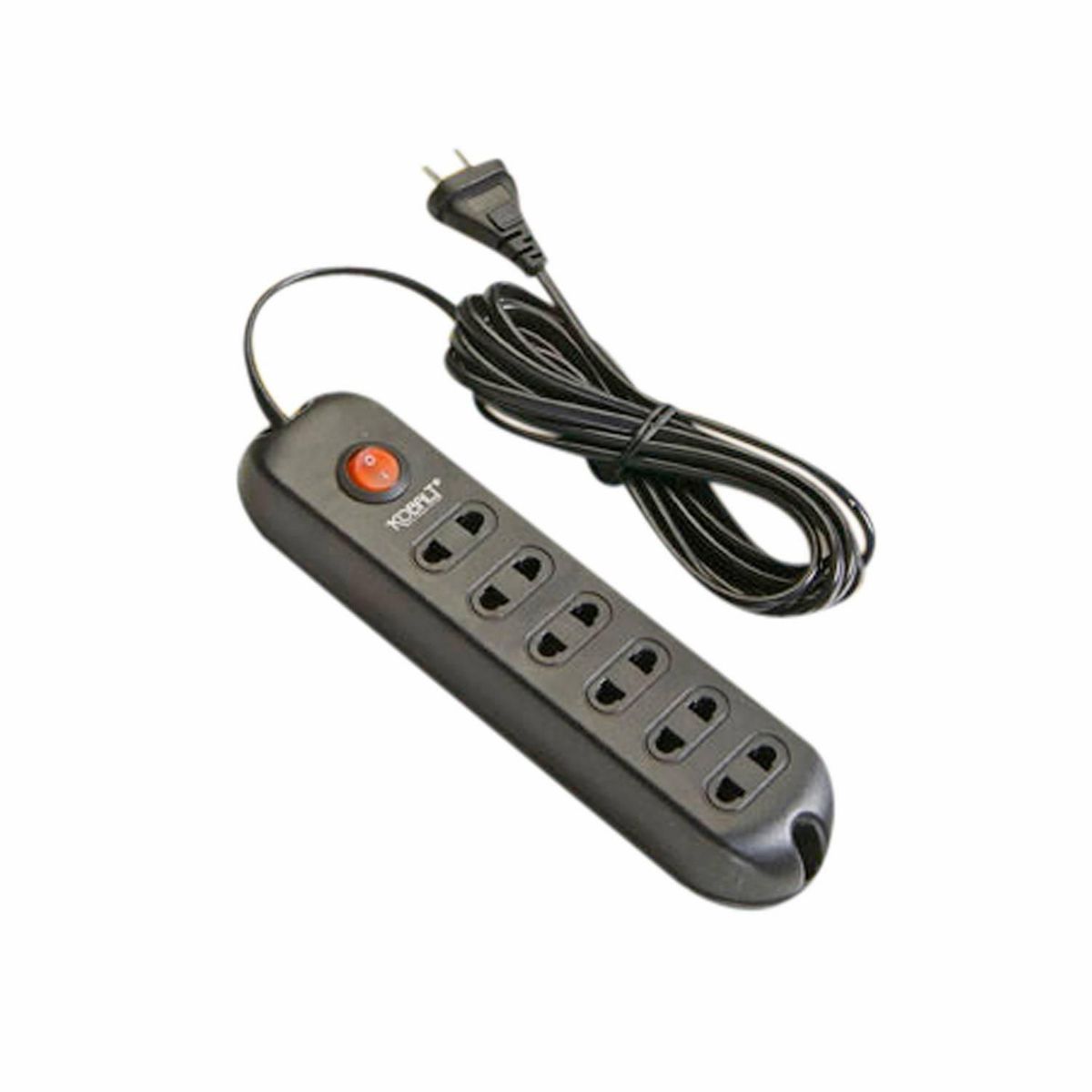 HALUX - Extensión 6 Tomas Universal 5 Metros Negro