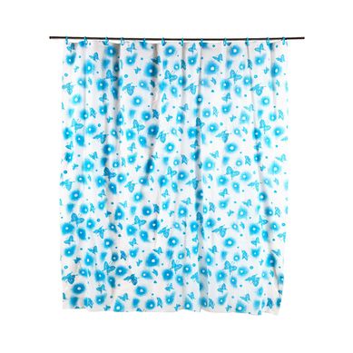 Cortina de Ba�o Estampada Liviana Con Ganchos