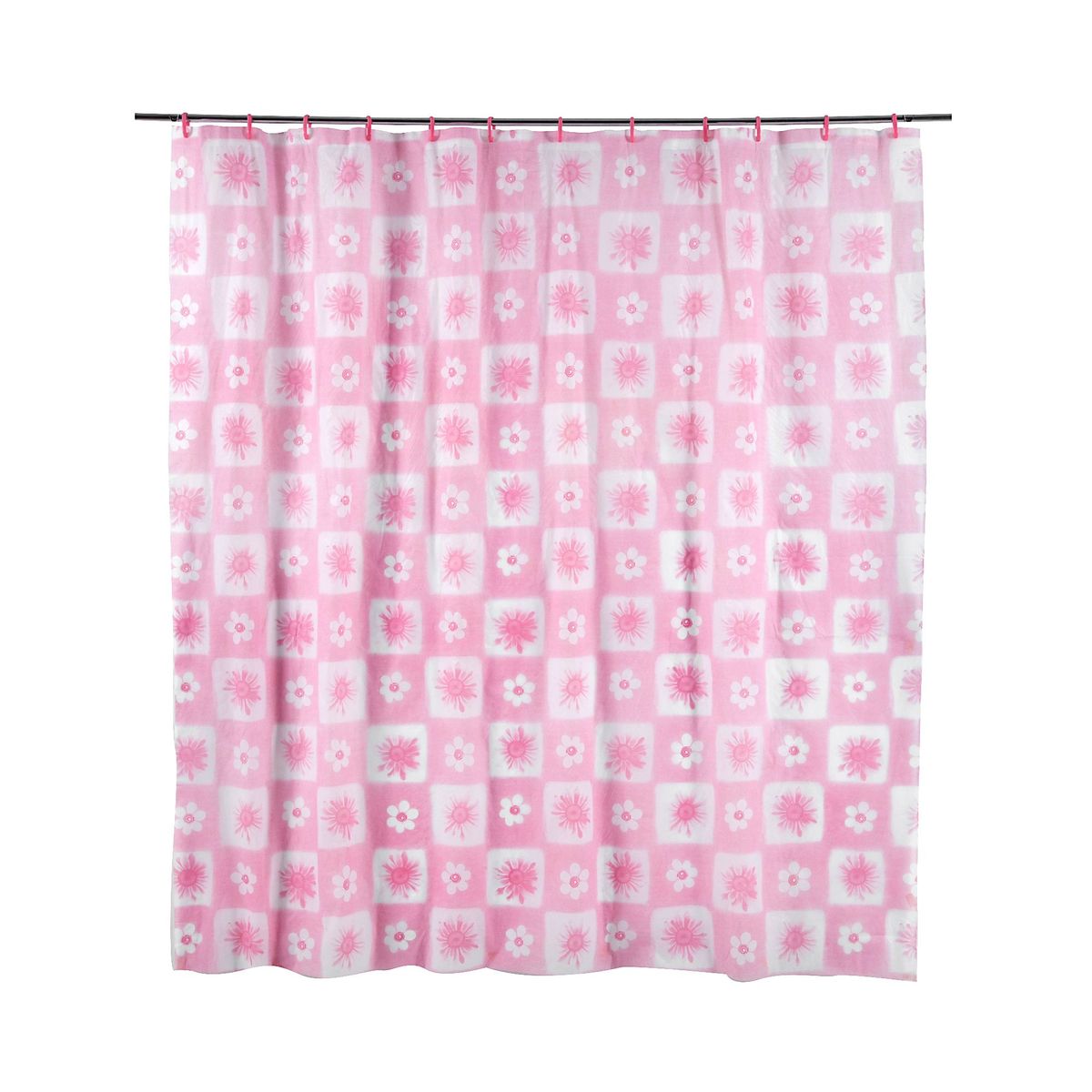 RAPALLO - Cortina de Baño Estampada Liviana Con Ganchos