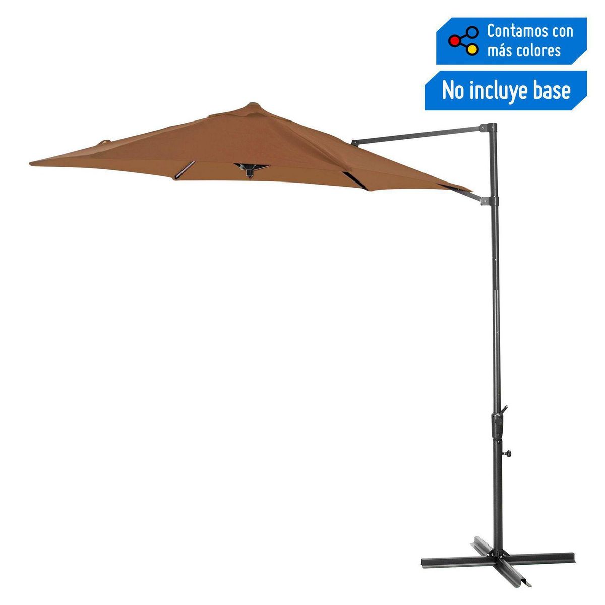 JUST HOME COLLECTION - Sombrilla Lateral para Terraza De Metal Taupe - No incluye base