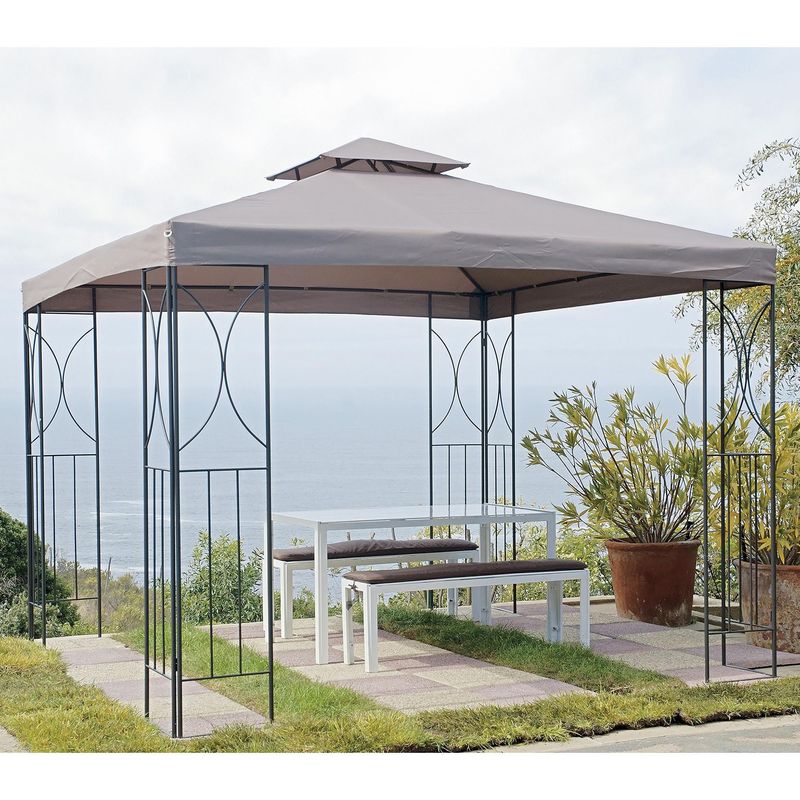 JUST HOME COLLECTION - Pérgola Armable Metal Tabaco 3x3m