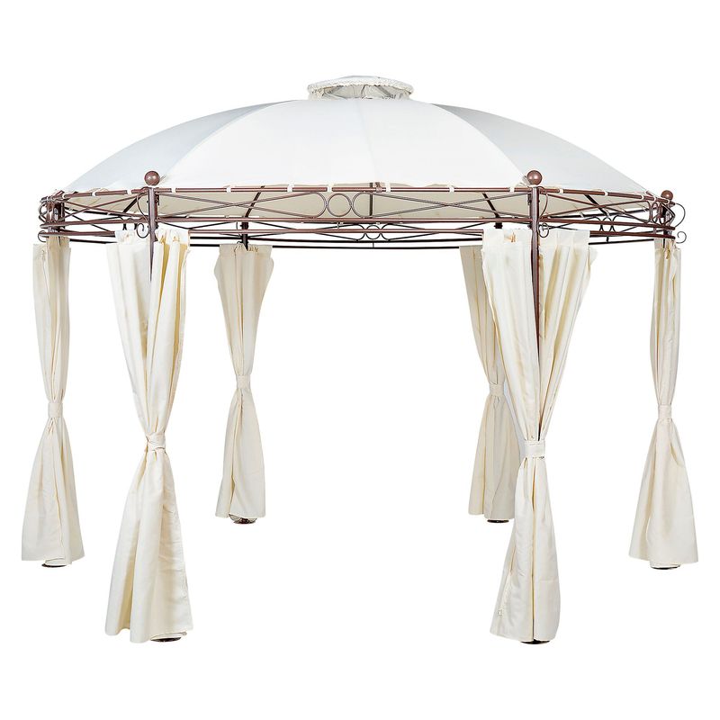 JUST HOME COLLECTION - Pérgola con cortinas 3.5m Blanco