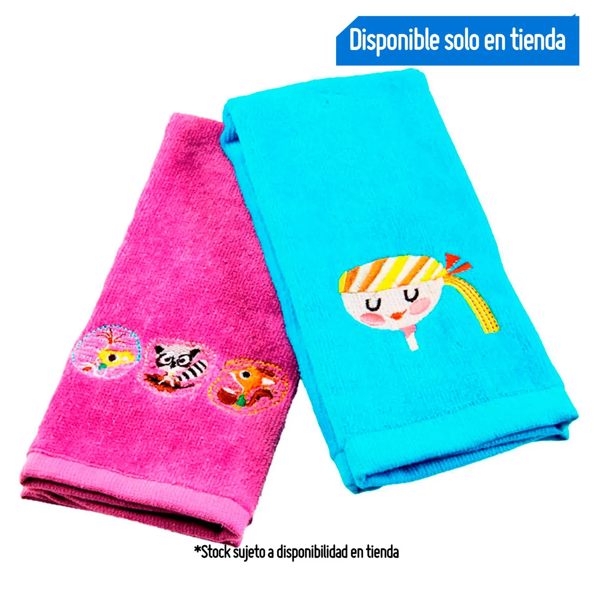 JUST HOME COLLECTION - Toalla de Baño Infantil de Algodón Bordada 30x45cm