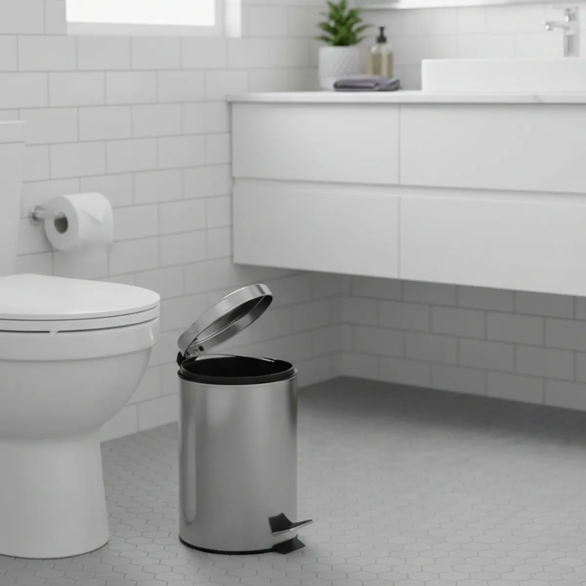 JUST HOME COLLECTION - Papelera de Acero Inoxidable con Pedal 3L