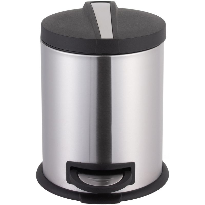 JUST HOME COLLECTION - Papelera de Acero Inoxidable con Pedal 5 litros