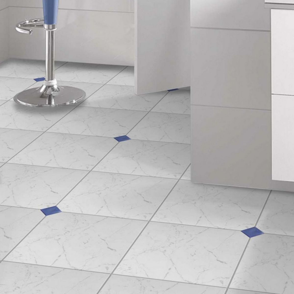 KANTU - Taco azul de vidrio liso brillante 5x5 cm