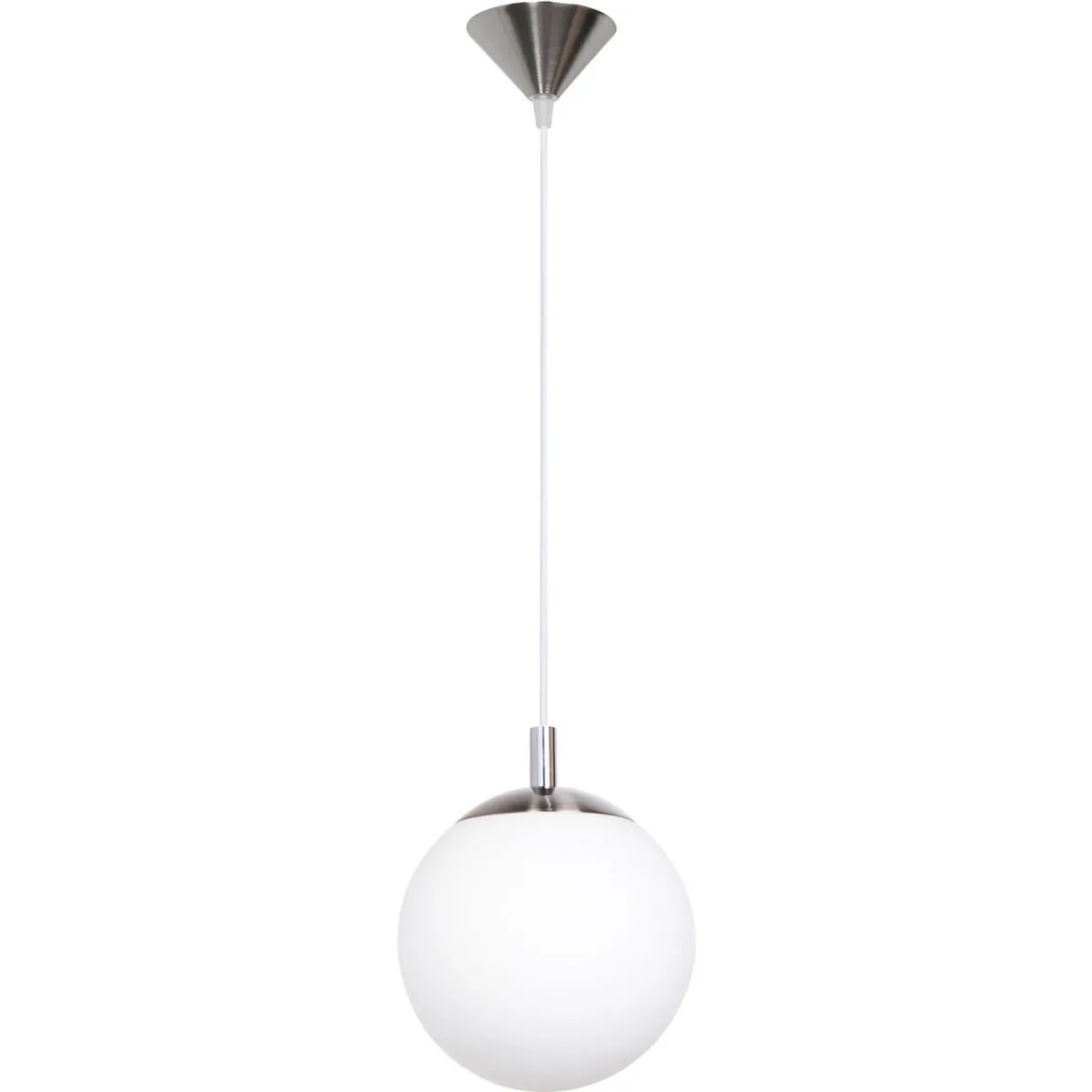 CASA BONITA - Lámpara Colgante Rondo 1 Luz Vidrio Blanco 40 W 20 cm