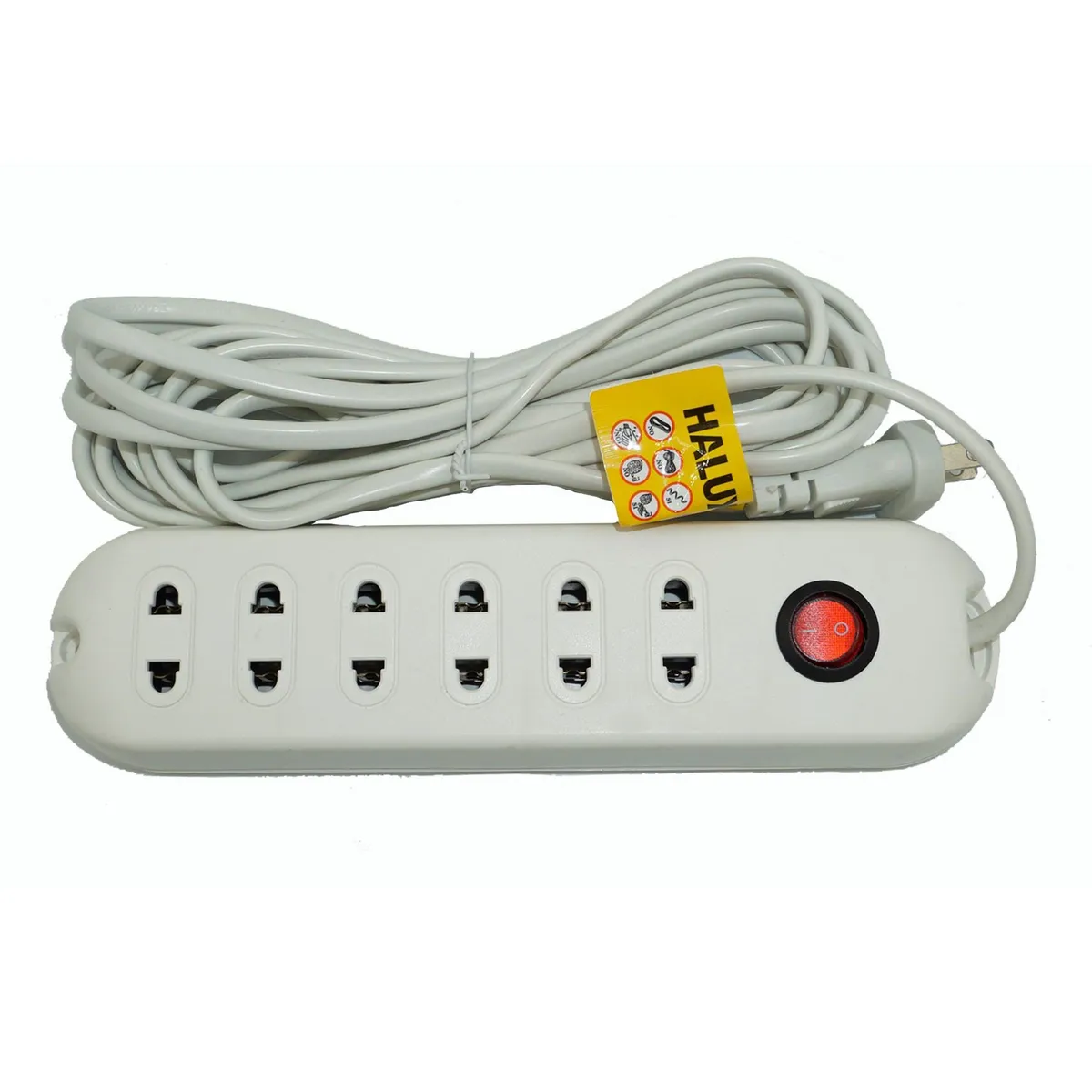 HALUX - Extensión 6 Tomas Universal 5 Metros Blanco